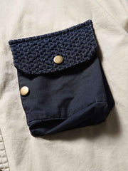 裾処理 カラーブロックポケットシャツ