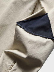 裾処理 カラーブロックポケットシャツ