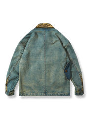 レオパード柄 カラー デニムジャケット