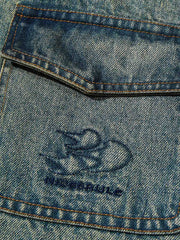 レオパード柄 カラー デニムジャケット