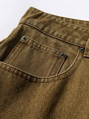 レトロ風七分丈ストレートパンツ