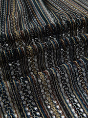 縦ストライプオープンワーク半袖シャツ