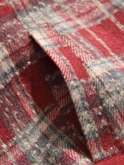 フード付き ニットチェック柄ジャケット