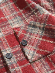 フード付き ニットチェック柄ジャケット