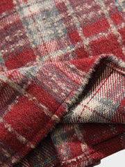 フード付き ニットチェック柄ジャケット