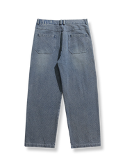 ウォッシュドデニム ストレートパンツ