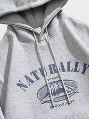 プリントフード付きスウェット