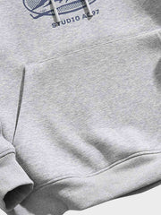 プリントフード付きスウェット