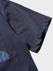 火山モチーフ刺繍 ピュアコットンTシャツ