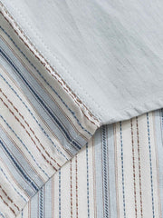 ストライプ柄袖 パッチワーク長袖シャツ