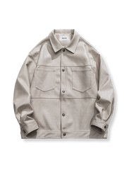 立体ポケット付き PUレザージャケット