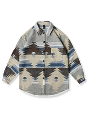 NAVAJO ジャガード織り ツイード 長袖シャツ