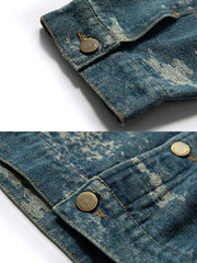 ビンテージ加工デニムジャケット
