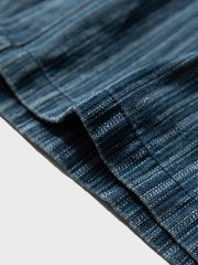 刺繍入り ストライプ柄長袖シャツ