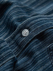 刺繍入り ストライプ柄長袖シャツ