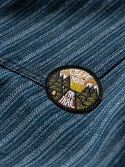 刺繍入り ストライプ柄長袖シャツ