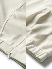 立襟フリース刺繍ジャケット