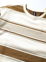 ストライプ切り替え半袖Tシャツ