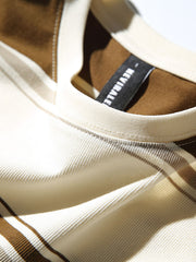 ストライプ切り替え半袖Tシャツ