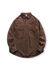 無地5色 コットンツイルシャツジャケット