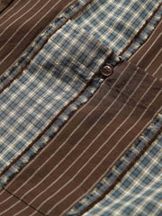 パッチワークとストライプデザインのディテール