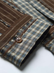 パッチワークとストライプデザインのディテール