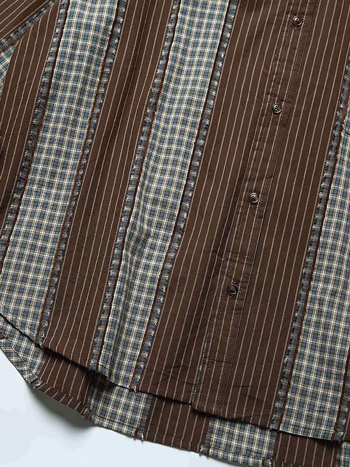 パッチワークとストライプデザインのディテール