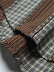 パッチワークとストライプデザインのディテール