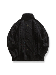 ケーブル編み ニット タートルネック セーター