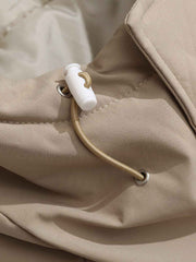 ドローストリング ジップポケット付き ダウンジャケット