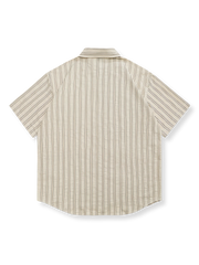 バブルシフォン ストライプ 半袖シャツ