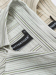 バブルシフォン ストライプ 半袖シャツ