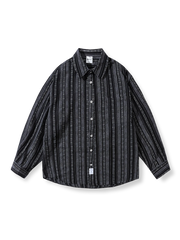 3色展開 ストライプ柄 長袖シャツ