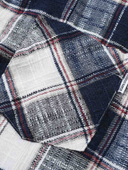 微起毛加工 チェック柄スリーブ長袖シャツ