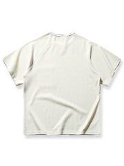 ワッフル地ヴィンテージ風ポケット付き半袖Tシャツ