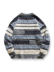 2色 ラウンドネック ニットセーター