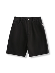 ウォッシュド ストレート デニムショートパンツ