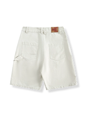 ウォッシュド ストレート デニムショートパンツ