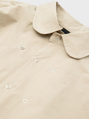 ボタン付きレトロ Aライン長袖シャツ