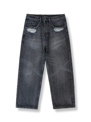 レトロウォッシュグラデーションダメージジーンズ