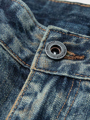 ヴィンテージ風オイルステイン デニムパンツ