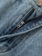 ペインティング加工 デニムストレートパンツ