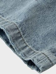 ペインティング加工 デニムストレートパンツ