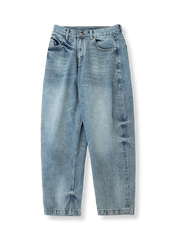 ウォッシュ加工 ストレートデニムパンツ