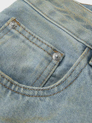 スプラッター柄 ワイドデニムパンツ