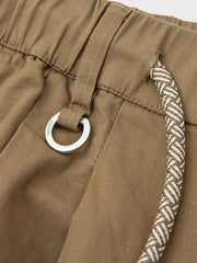 ヘリンボーン柄 ドローストリング スラックス