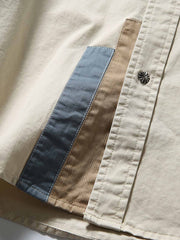 切り替えデザイン酵素洗いカジュアルシャツ