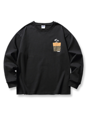 ヤシの木刺繍入り長袖Tシャツのフロントビュー