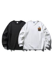 ヤシの木刺繍入り長袖Tシャツのフロントビュー