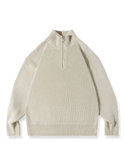 ハーフジップ ハイネック セーター